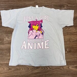 Port Company Anime Girl‎ T-Shirt Graphic Tee Otaku Manga Cosplay 2XL